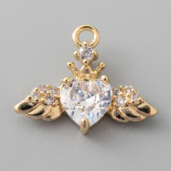 Schnuckanhänger Engel mit funkelnden Flügeln und Gold-Details von untüpisch