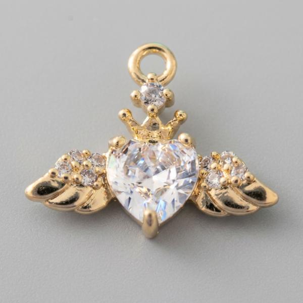 Schnuckanhänger Engel mit funkelnden Flügeln und Gold-Details von untüpisch